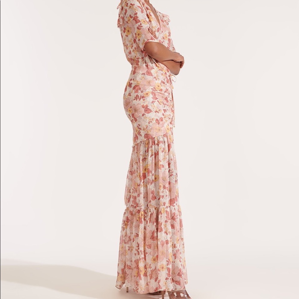 Veronica Beard Pink Floral Wrap Maxi Dress - Picture 2 of 8